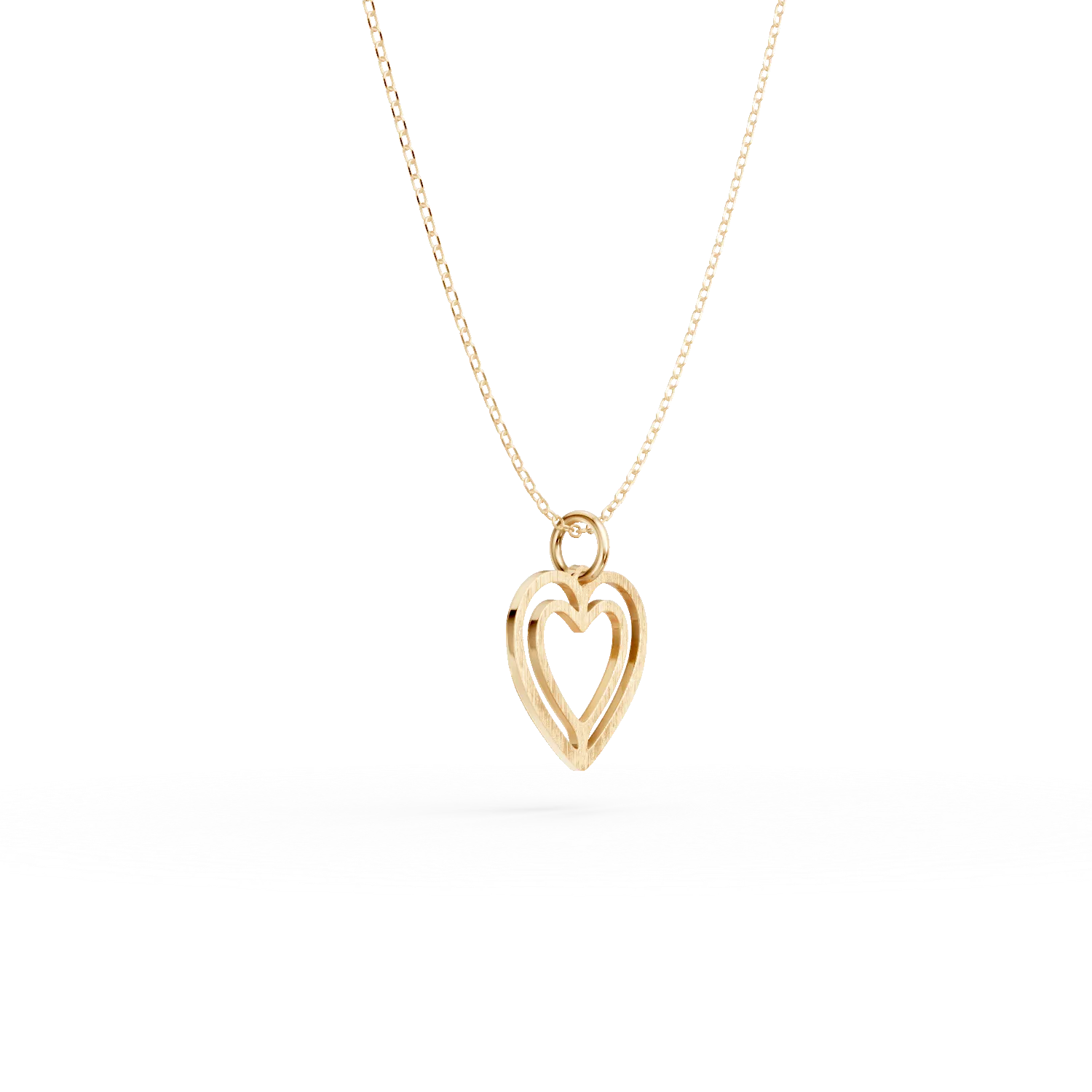 Lant cu pandantiv inima din aur galben JANINE - 3