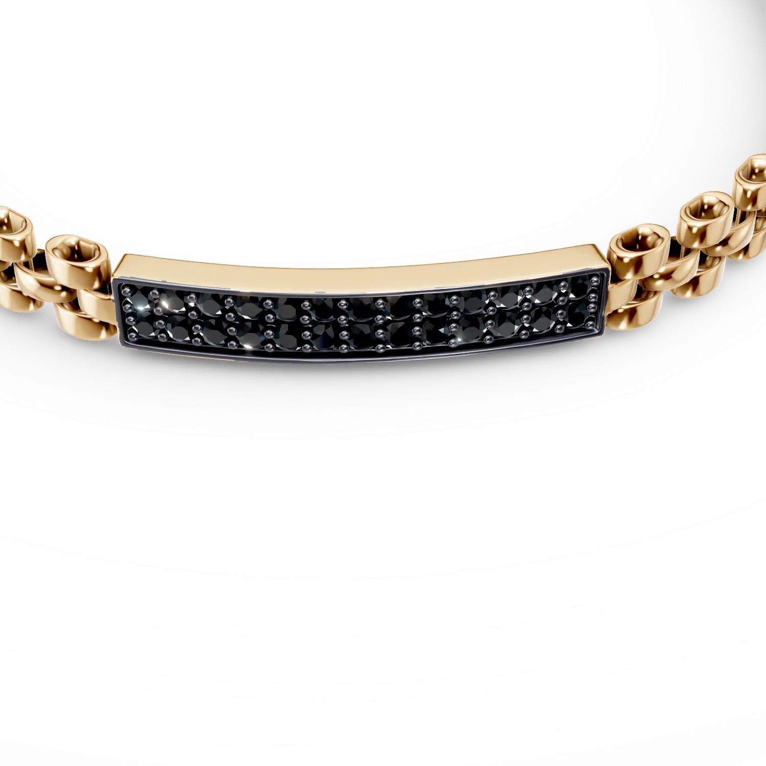 Bratara din aur galben cu elemente geometrice cu zirconii negre JANINE - 3