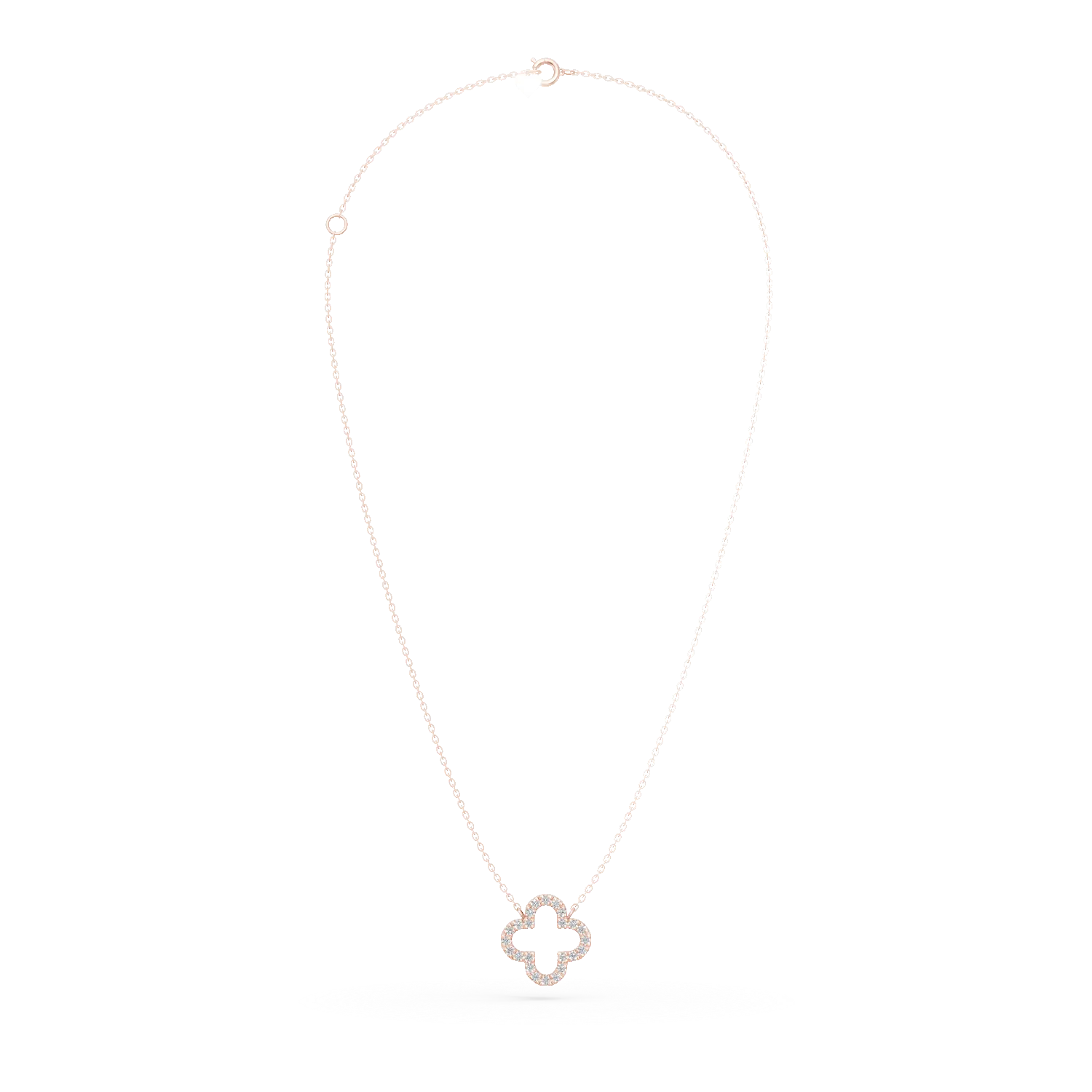 Lant din aur roz cu pandantiv geometric cu diamante de 0.058ct JANINE - 2