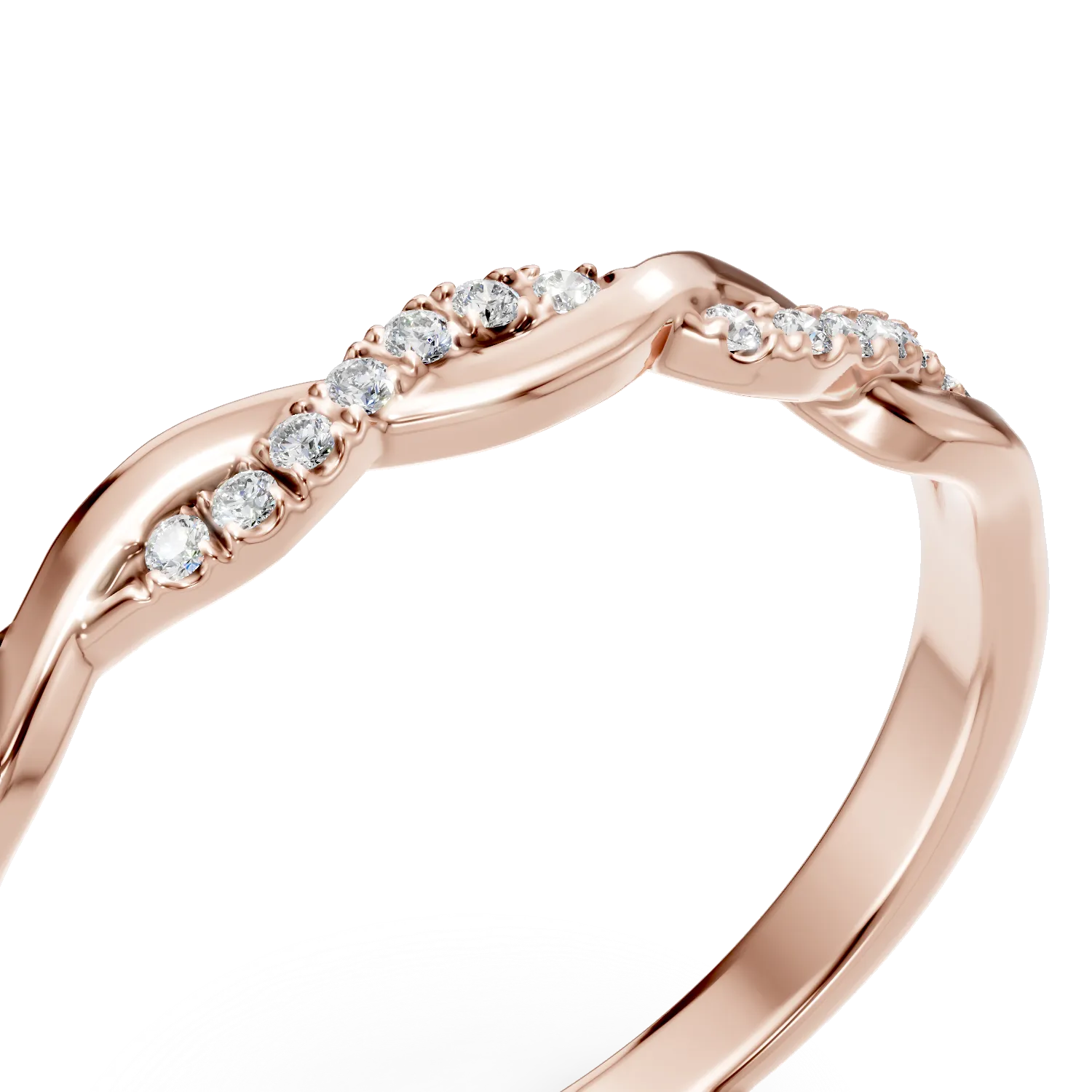 Inel rasucit din aur roz cu diamante de 0.06ct JANINE - 4