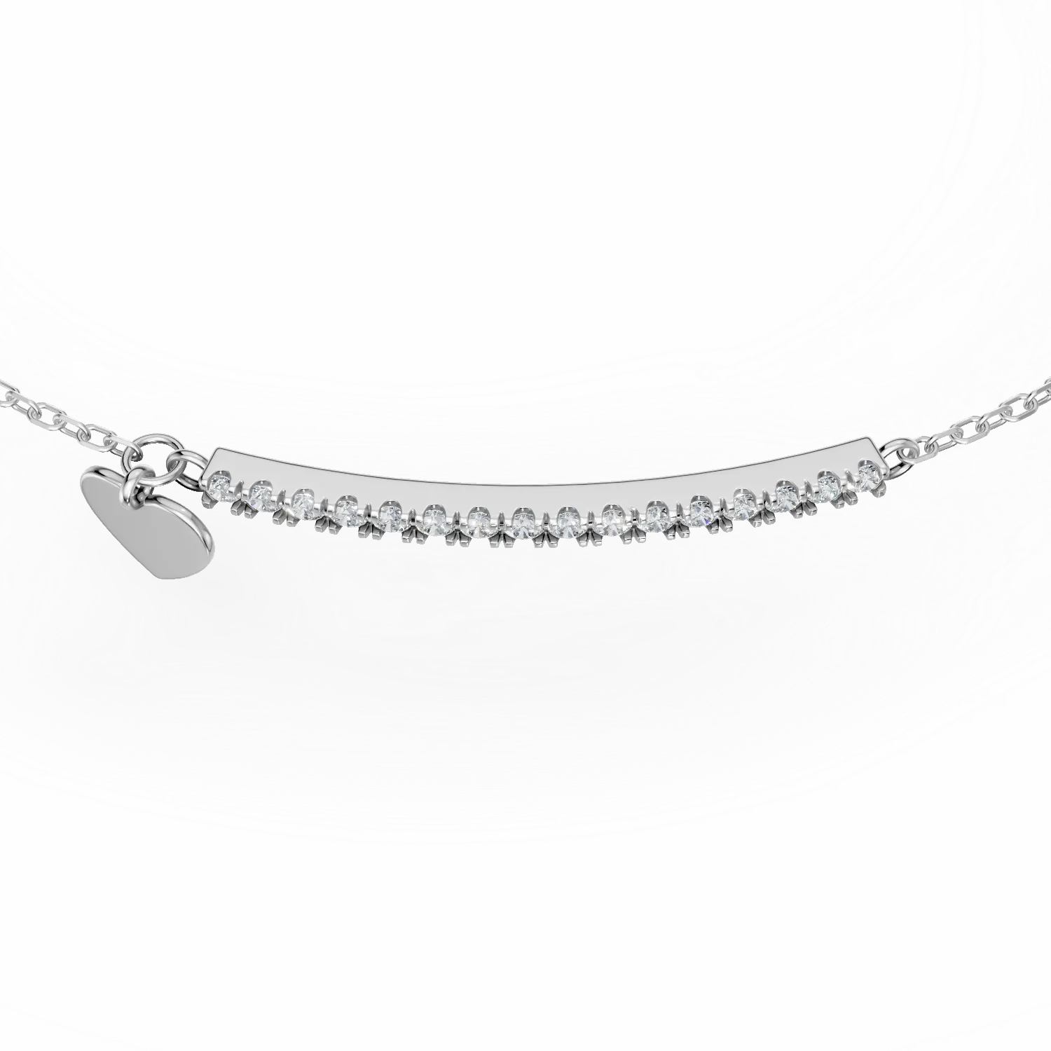 Bratara din aur alb cu diamante de 0.07ct si pandantiv inima JANINE - 3
