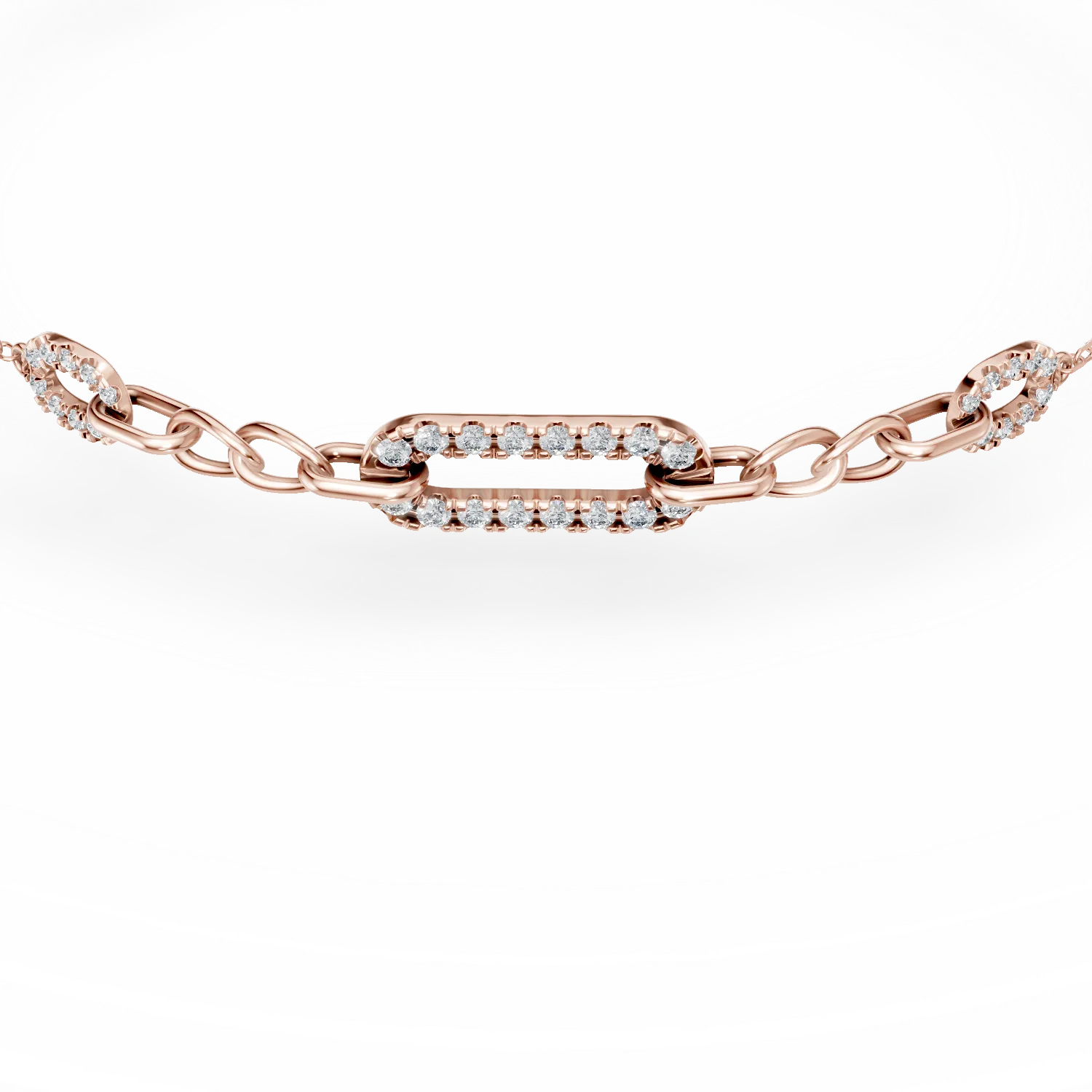 Bratara din aur roz cu pandantive geometrice cu diamante de 0.16ct JANINE - 3